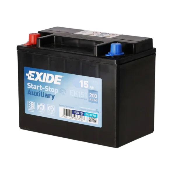 BATTERIA EXIDE MOD. EK151 12 V 15 Ah CCA 200 A AGM
